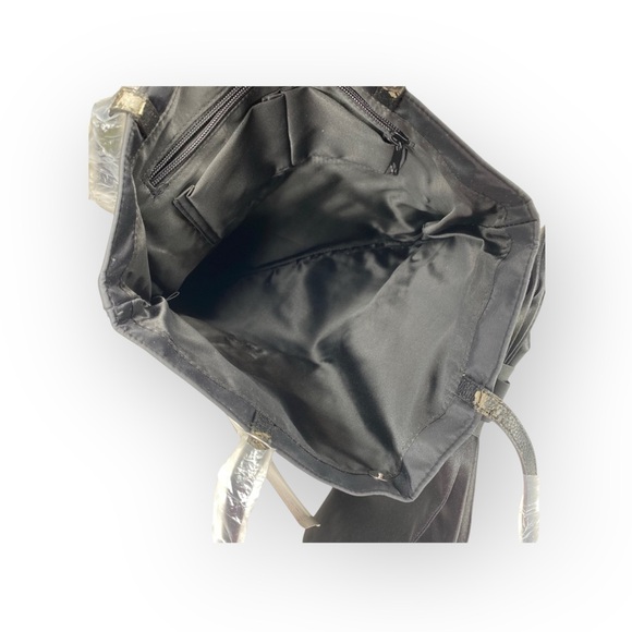 new Brighton 𖧷 Take a Beau Printed Tote with Bow 𖧷 Black Shiny Nylon 𖧷 Read - Picture 12 of 16